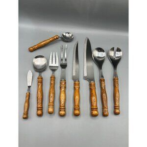 Old Homestead Serving Set of 9 Rustic Farmhouse Kitchen Tools MCM Hygge Country